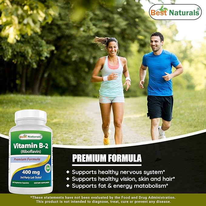 Best Naturals Vitamin B1 as Thiamine Mononitrate 500 mg & Vitamin B2 (Riboflavin) 400mg
