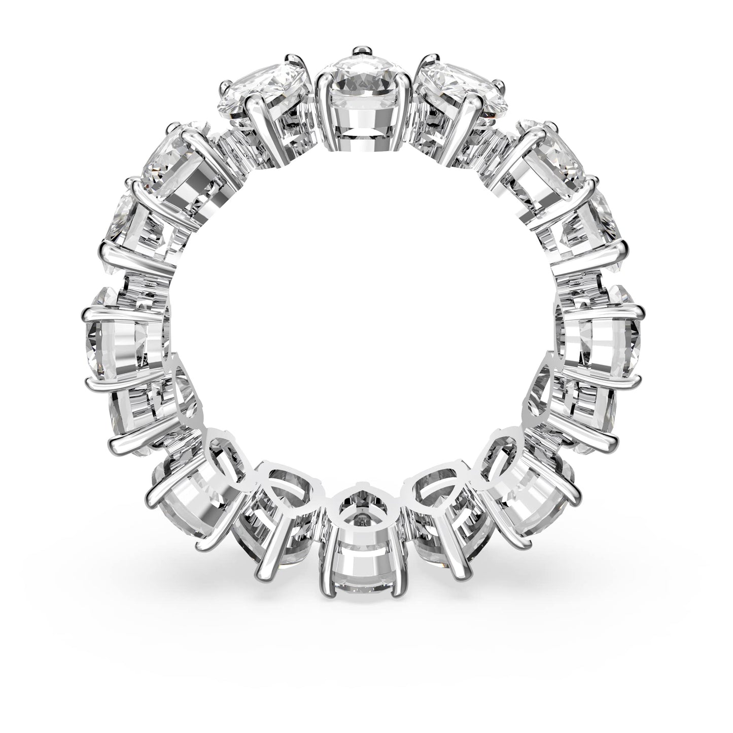 Swarovski Pear Vittore Ring, Ring with Pear-Shaped White Crystal Stones on a Rhodium Plated Setting, Size 5; EU 50