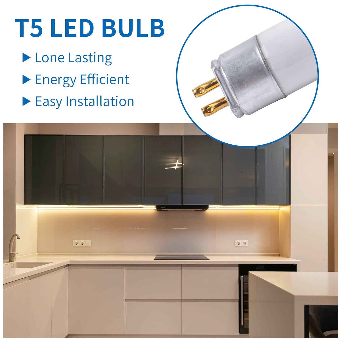 Wesome Lighting 8 Pack 12 Inch F8T5/Ww Led Replacement Bulbs  3000K Warm White  T5 Led 5 Watts Replace Fluorescent Bulb With Led  Replacement Tube For Counter And Cabinet Fixture
