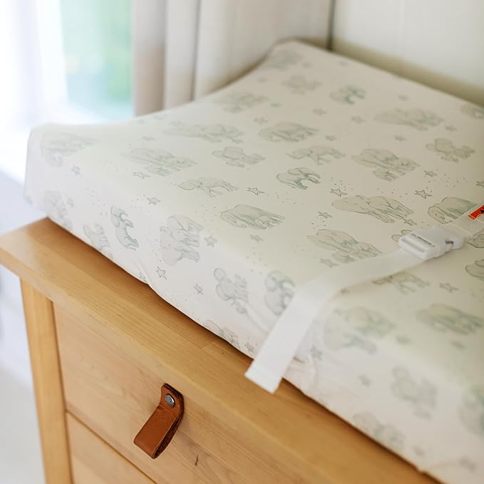 Sorrel + Fern Baby Changing Pad Cover 2-Pack for Boys, Girls (Watercolor Elephant) - Premium Fitted Sheets Baby Diaper Changing Table Cover - Buttery Soft Cotton Blend