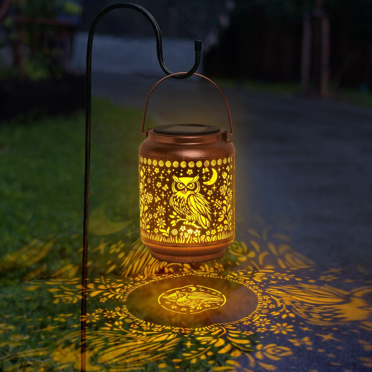 Kikusui Solar Owl Lanterns Outdoor Waterproof Hanging  Gifts For Mom Women Dad Men  Metal Decorative Led Lanterns For Yard  Patio  Lawn  Tabletop  Pathway  Landscape  Garden Decor