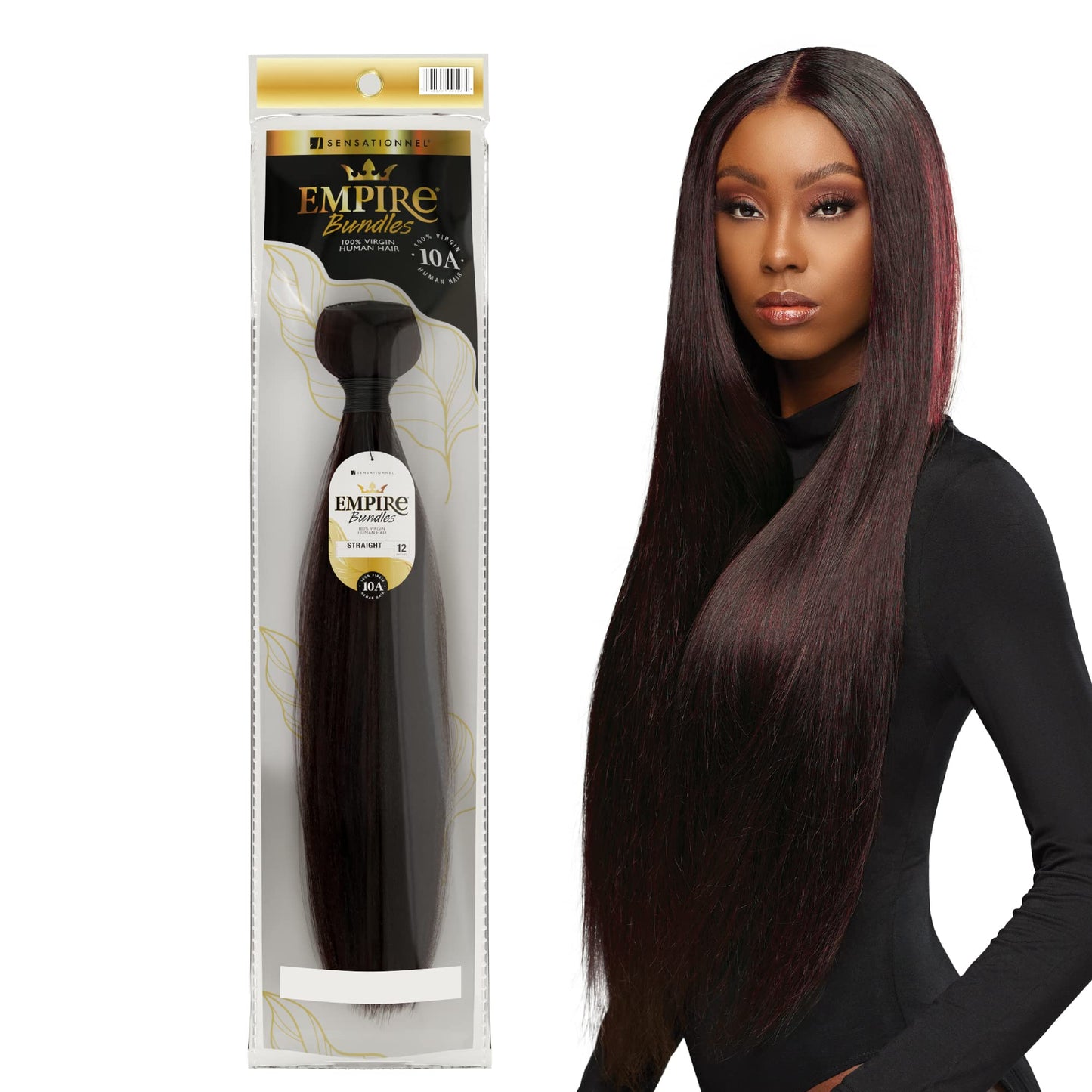 Sensationnel Empire bundles- straight 10a tangle shed free human hair for weaving and sew in styles - 1 pack (16 inch, NATURAL/B