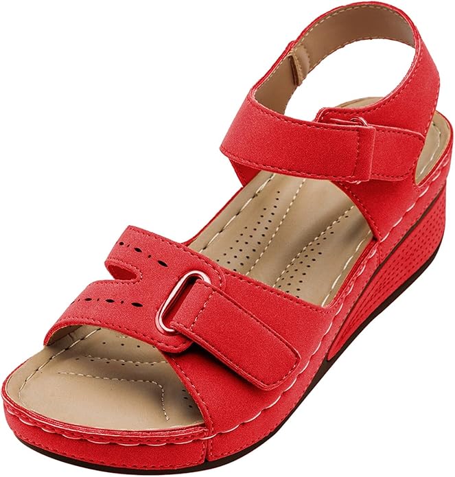 JEUROT Wedge Sandals for Women Open Toe Platform Comfortable Wedges Sandal Ankle Strap Orthopedic Summer Walking Shoes