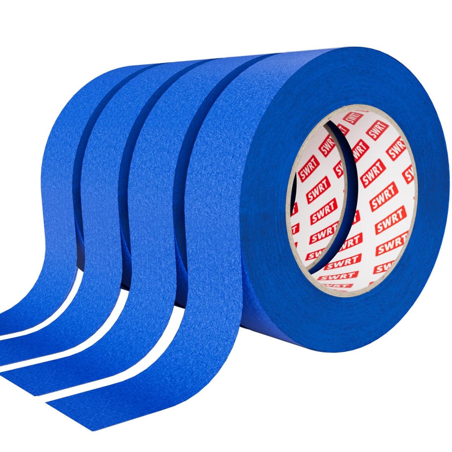 SWRT Blue Painters Tape 1 Inch Wide, 4 Rolls x 55 Yards (220 Yards Total) – Clean Removal Painters Tape for Sharp Paint Lines, Multi-Surface Masking Tape for Walls, Trim & Home Painting Projects