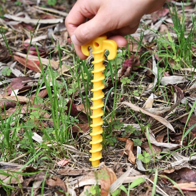 AKOAK 6 Pcs Camping Tent Awning Nail Plastic Beach Nail Screw Outdoor Travel Accessories