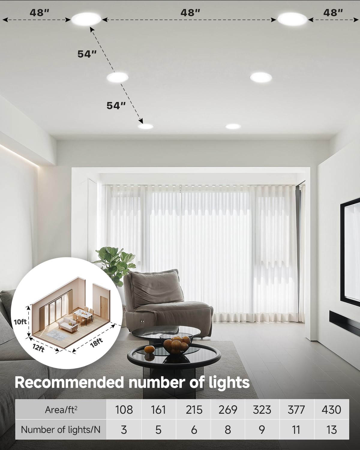 Ensenior 6 Pack 6 inch Gimbal Led Recessed Lighting, 90° Rotatable and 5CCT Selectable, Dimmable Eyeball Recessed Lights, Angled Adjustable Ceiling Downlight, 1200LM, 12W=115W-ETL&FCC Certified