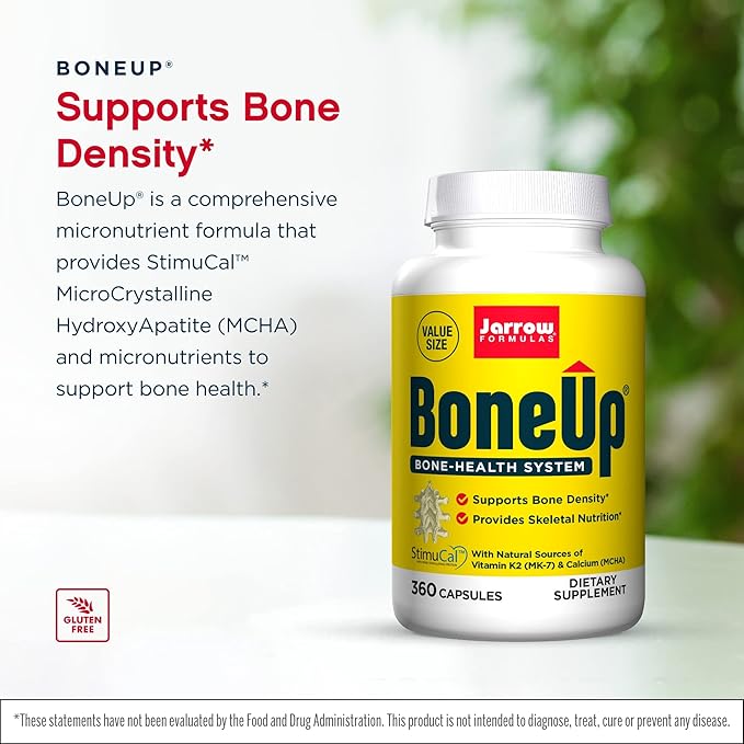 Jarrow Formulas BoneUp - 360 Capsules, Pack of 2 - Micronutrient Formula for Bone Health - Includes Natural Sources of Vitamin D3, Vitamin K2 (as MK-7) & Calcium - 360 Total Servings