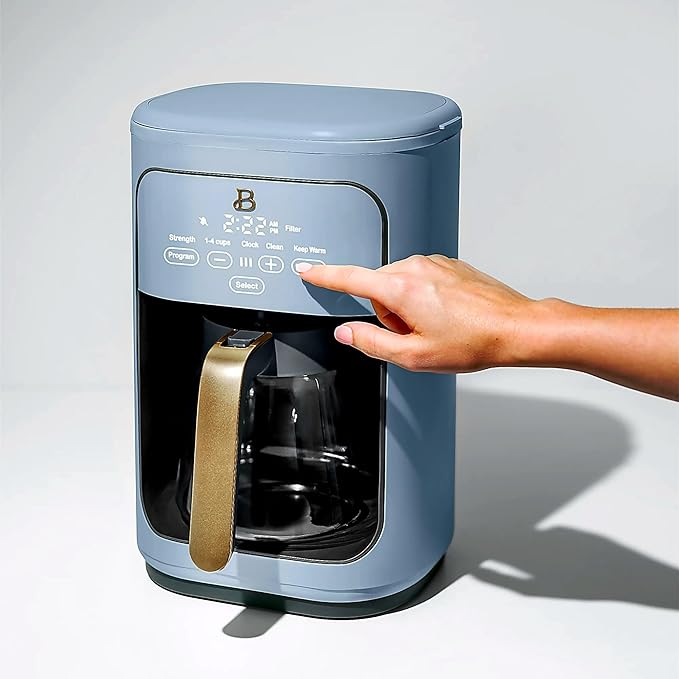 Beautiful Large Capacity 14-Cup Programmable Coffee Maker with 1-4 Cup Mode & Charcoal Filter by Beautiful (Cornflower Blue)
