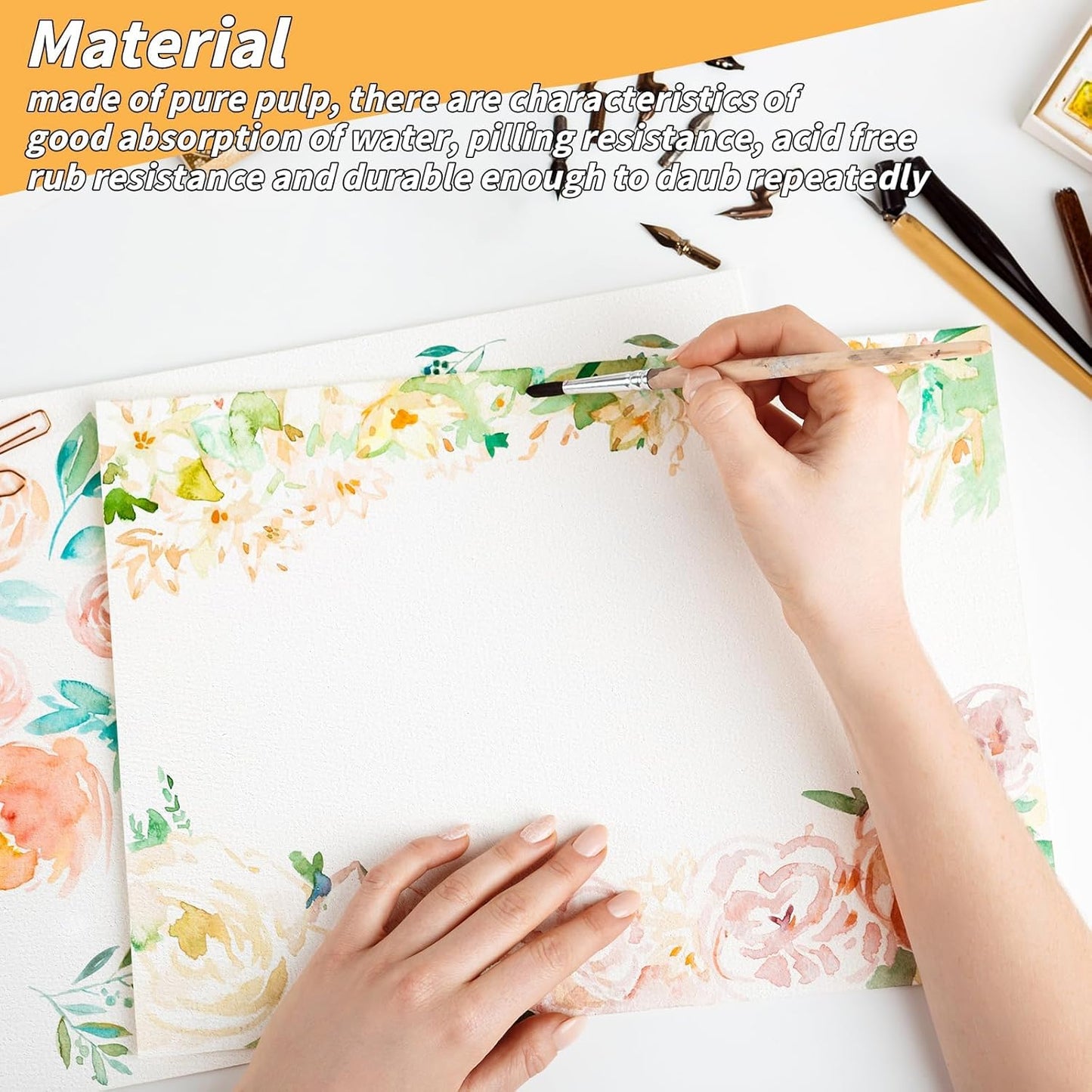 150 Sheets 100% Cotton Watercolor Paper Bulk -140LB/300GSM Art Paper-8.5 x 11 inch Painting & Craft Paper, Finger Paints, Watercolor, Tempera, Drawing, Art Room & Home School Crafts