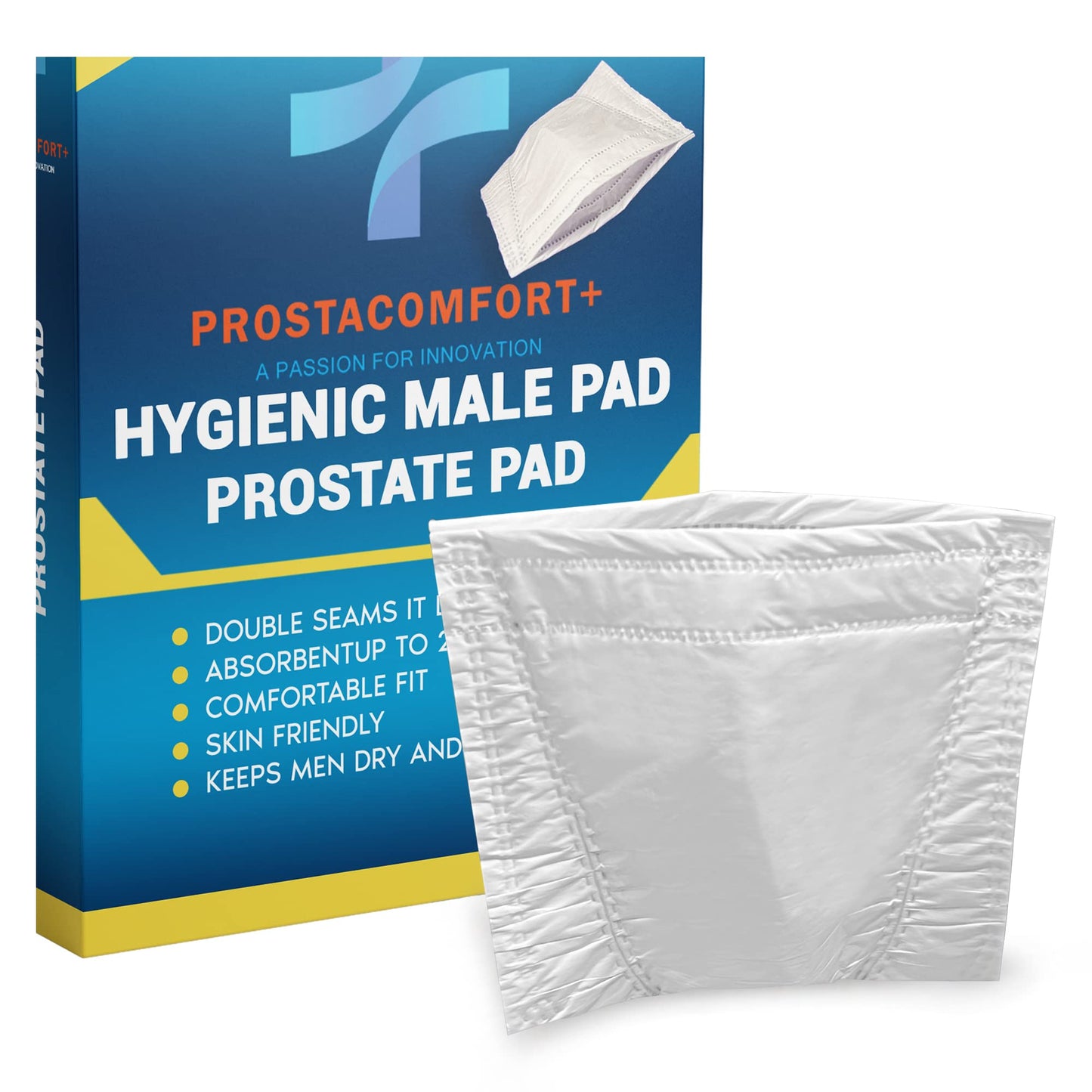 PROSTACOMFORT+ Hygienic Male Pad – 24 Pcs Incontinence Guards for Men Super Absorbent Urinary Drip Sleeves Prevents Leaks, Bad Odors & Stains – Oeko TEX Certified Bladder Control Pads for Men