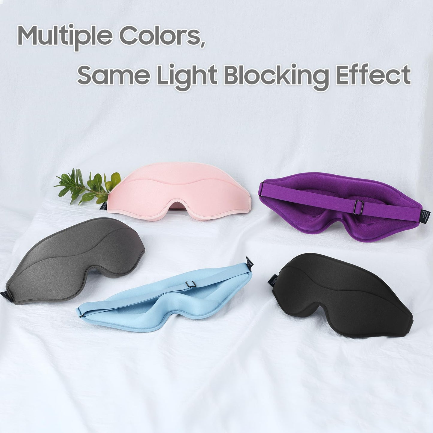 MOEASEii Sleep Mask - Total Blackout 3D Sleeping Mask, Super Lightweight & Silky Soft Eye Mask for Sleeping, Fully Adjustable Fit for Home, Office, Traveling, Meditation, Yoga, Pink