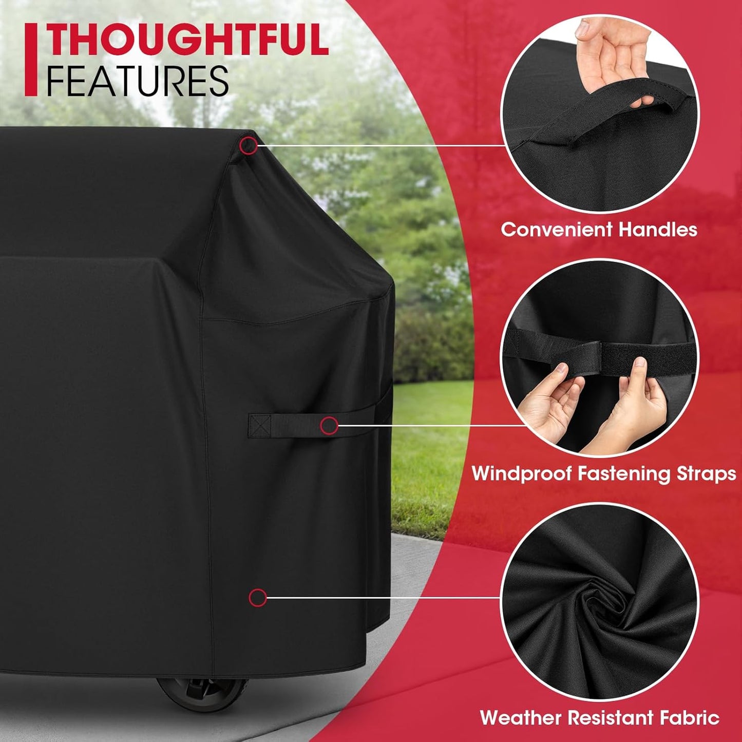 Unicook 48 Inch Grill Cover for Weber Spirit Il 200 and Spirit 200 Series, 2 Burner Gas BBQ Cover for Outdoor Grill, Heavy Duty Waterproof Fade Resistant, Compared to Weber 7138