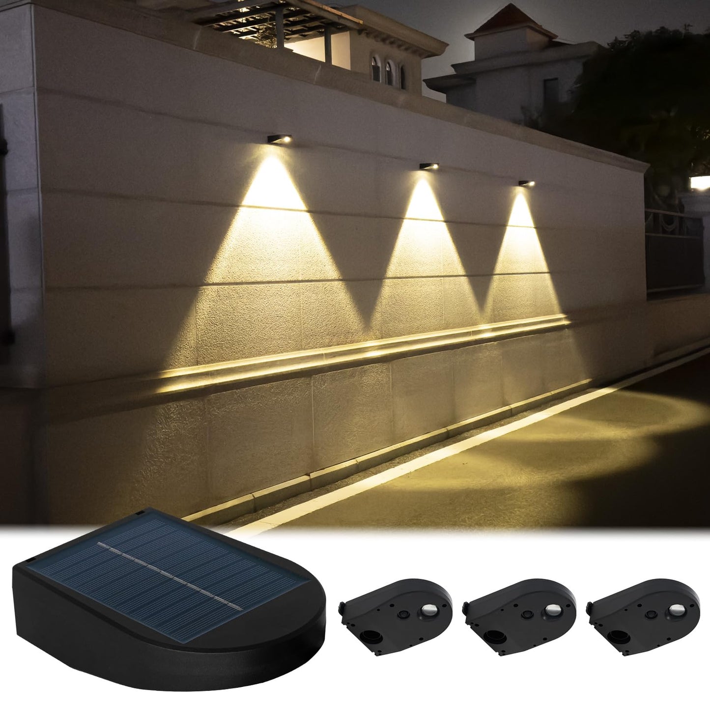 Mrzxy Solar Wall Lights Outdoor Waterproof Dusk To Dawn Led Down Light For Number  Fence  Outside  Garage  Mailbox  Landscape Lighting(Warm White  4 Pack)