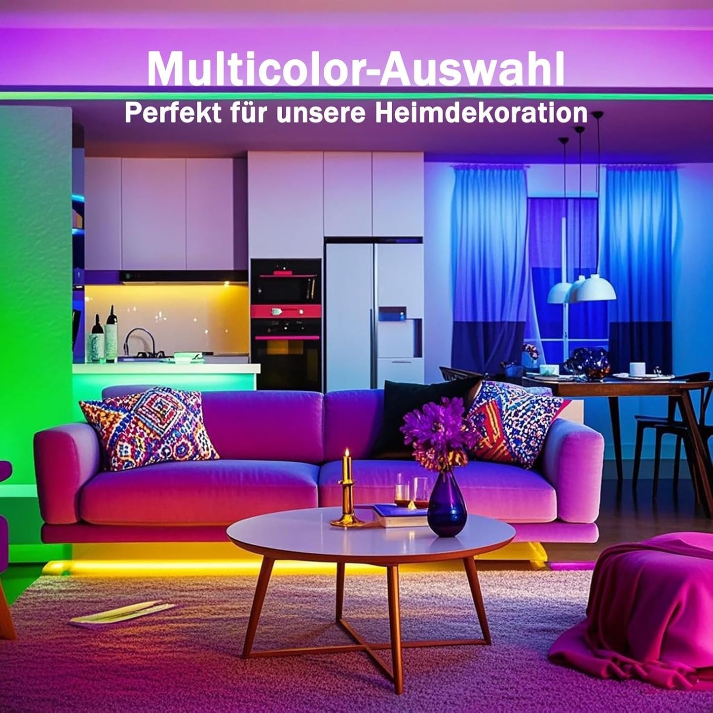 Glpe Led Strip Lights, 16.4Ft Bluetooth Rgbw, Usb Powered, Waterproof, With Smart App & Remote Control For Home Decor