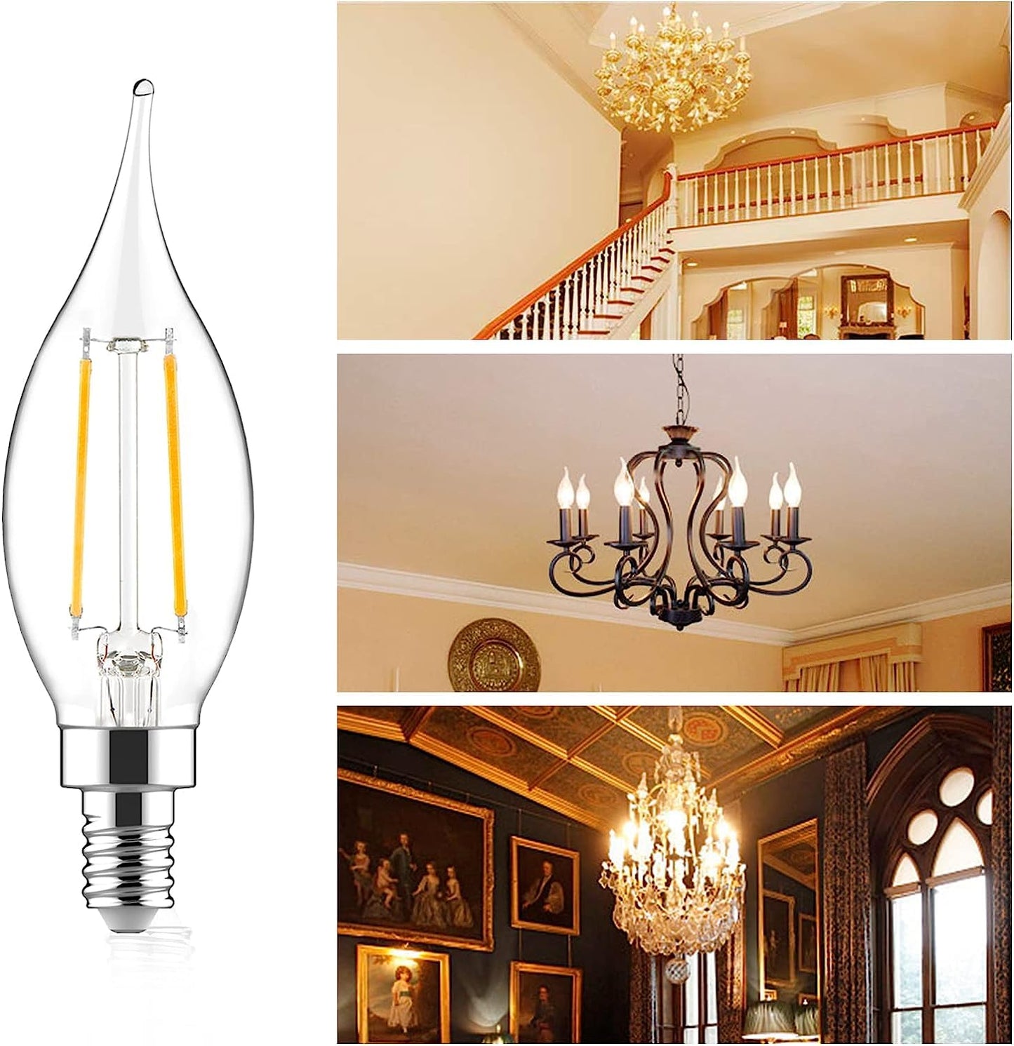 Sengled E12 LED Light Bulbs 60W Equivalent Dimmable 24 Pack Clear Glass 2700K Soft White