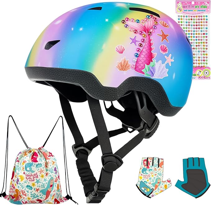 Gingili Life Toddler Bike Helmet with Gloves and Backpack Set, 3 Sizes for Baby Infant to Kids Ages 1-3 3-5 5-8+, Adjustab...