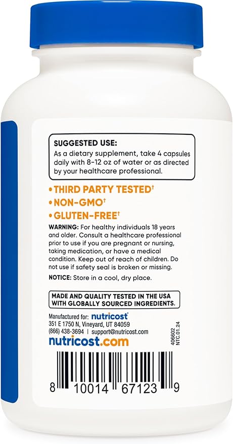 Nutricost Phosphatidylserine 400mg, 120 Capsules - Soy Free, 30 Servings, Vegetarian Friendly, Non-GMO, Gluten Free