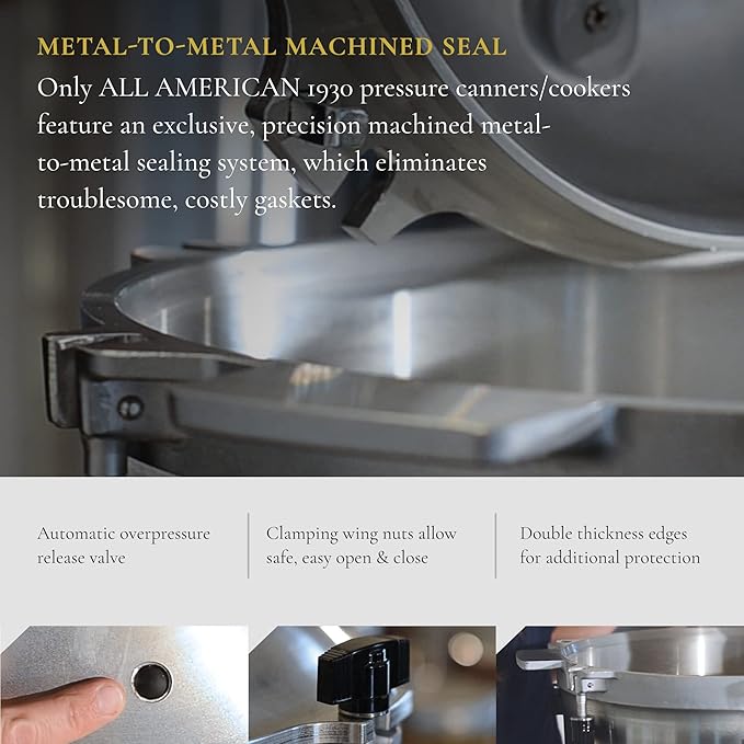 All American 1930-21.5qt Pressure Cooker/Canner (The 921), Kelp - Exclusive Metal-to-Metal Sealing System - Suitable for Gas, Electric, or Flat Top Stoves - Made in the USA