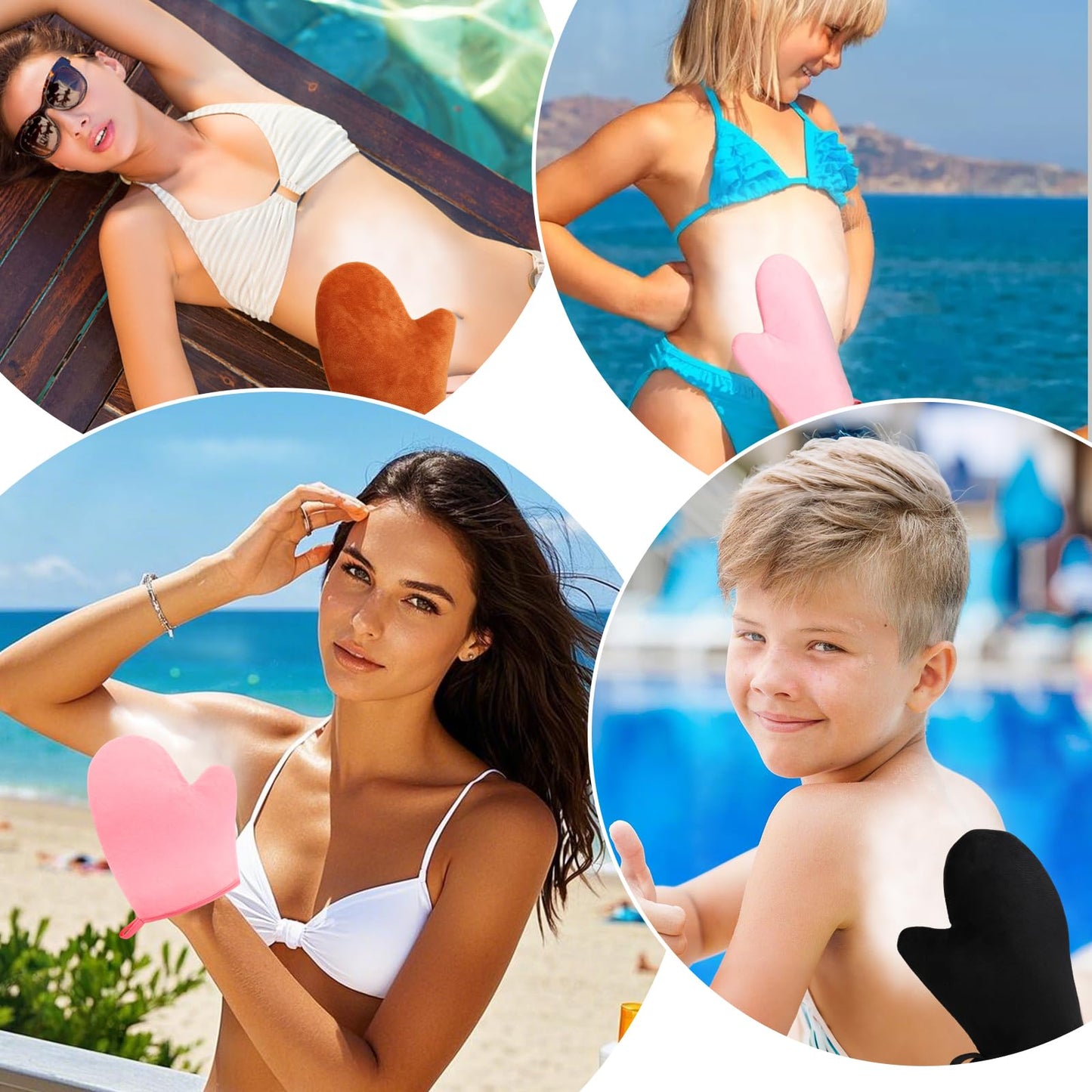 Vodolo Sunscreen Applicator for Kids,6PCS Reusability Suns Creen Glove Applicator,Sunscreen Mitt Sunblock Lotion Applicator,Beac