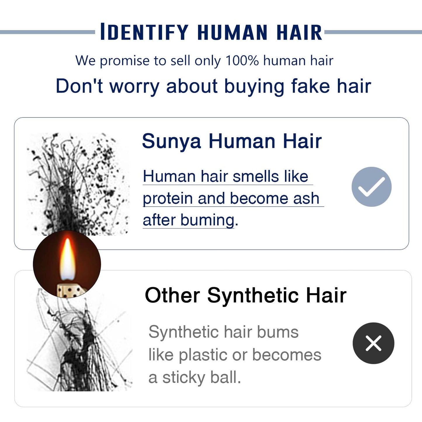 Sunya Real Human Hair Clip-in Extensions - Natural Black, Double Weft, Straight, 20 Inch #1B, 8pcs/120g