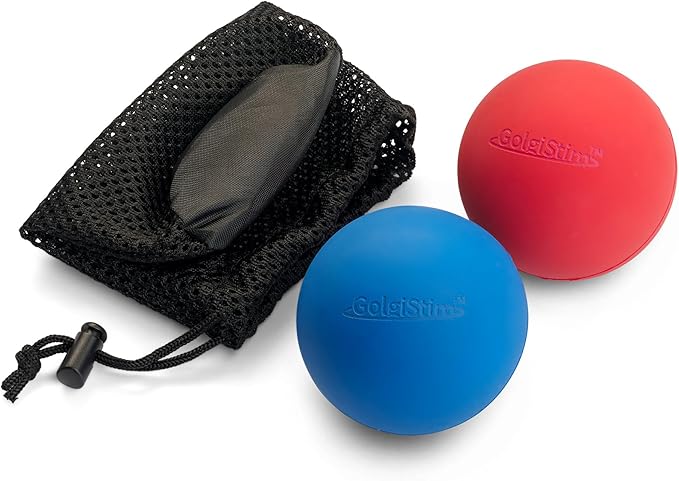 GolgiStim Lacrosse Massage Balls for Trigger Point Therapy, Muscle Knots, Yoga, Myofascial Release - Contains Pair of 2 Ba...