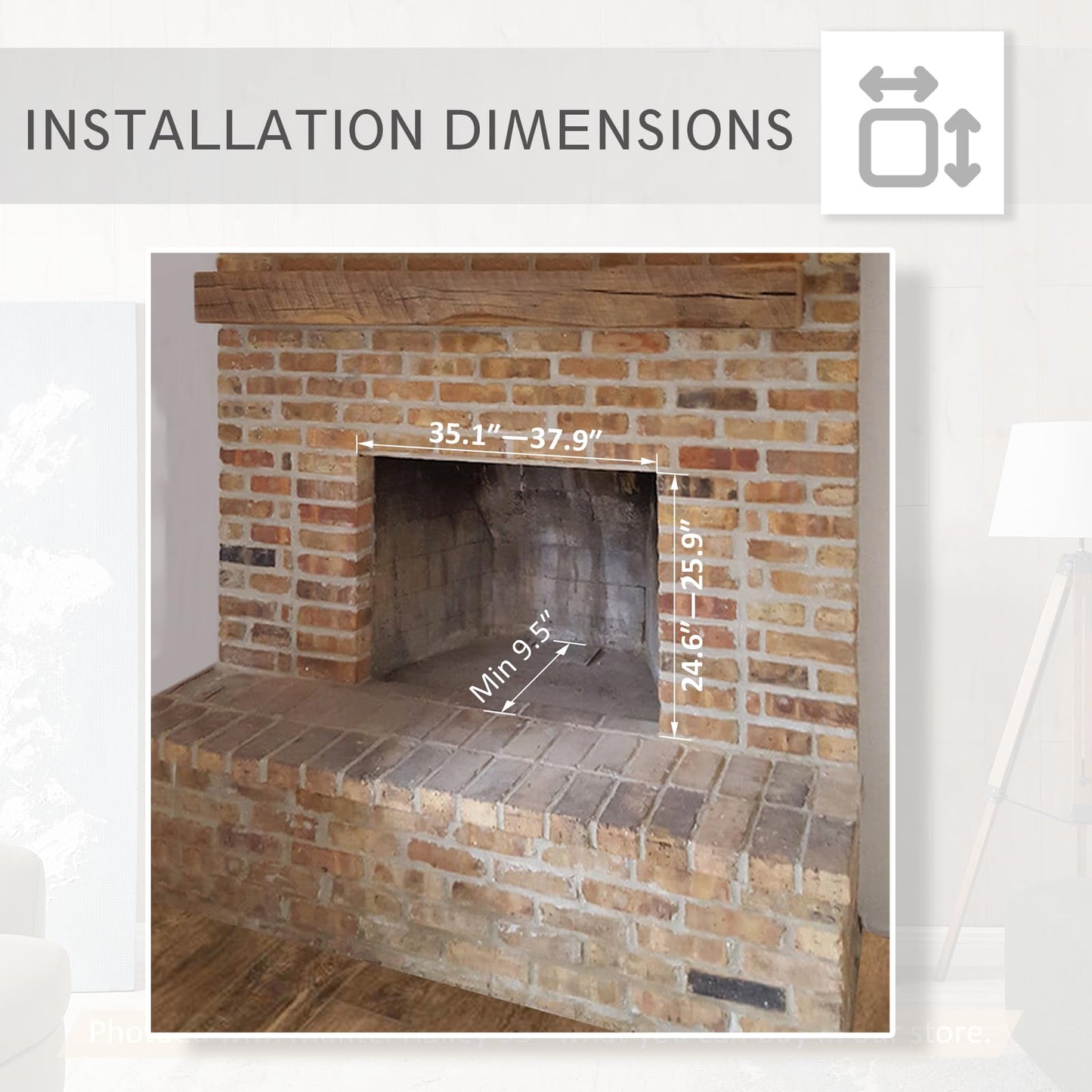 Legendflame Carl 39 W Electric Fireplace Insert (Ef265), Fireplace Heater 750/1500W, Fire Crackling Sound, Remote Control