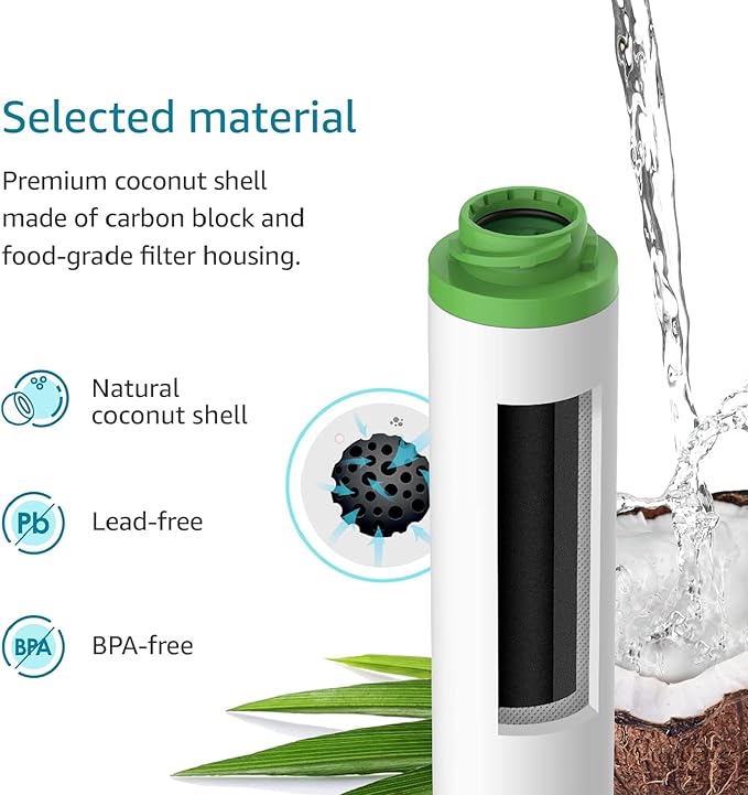 AQUACREST FQK2J Under Sink Water Filter, Replacement for GE FQK2J, FQK1K, 1350 Gallons Dual Flow Drinking Water Replacement Filters (4 Count)