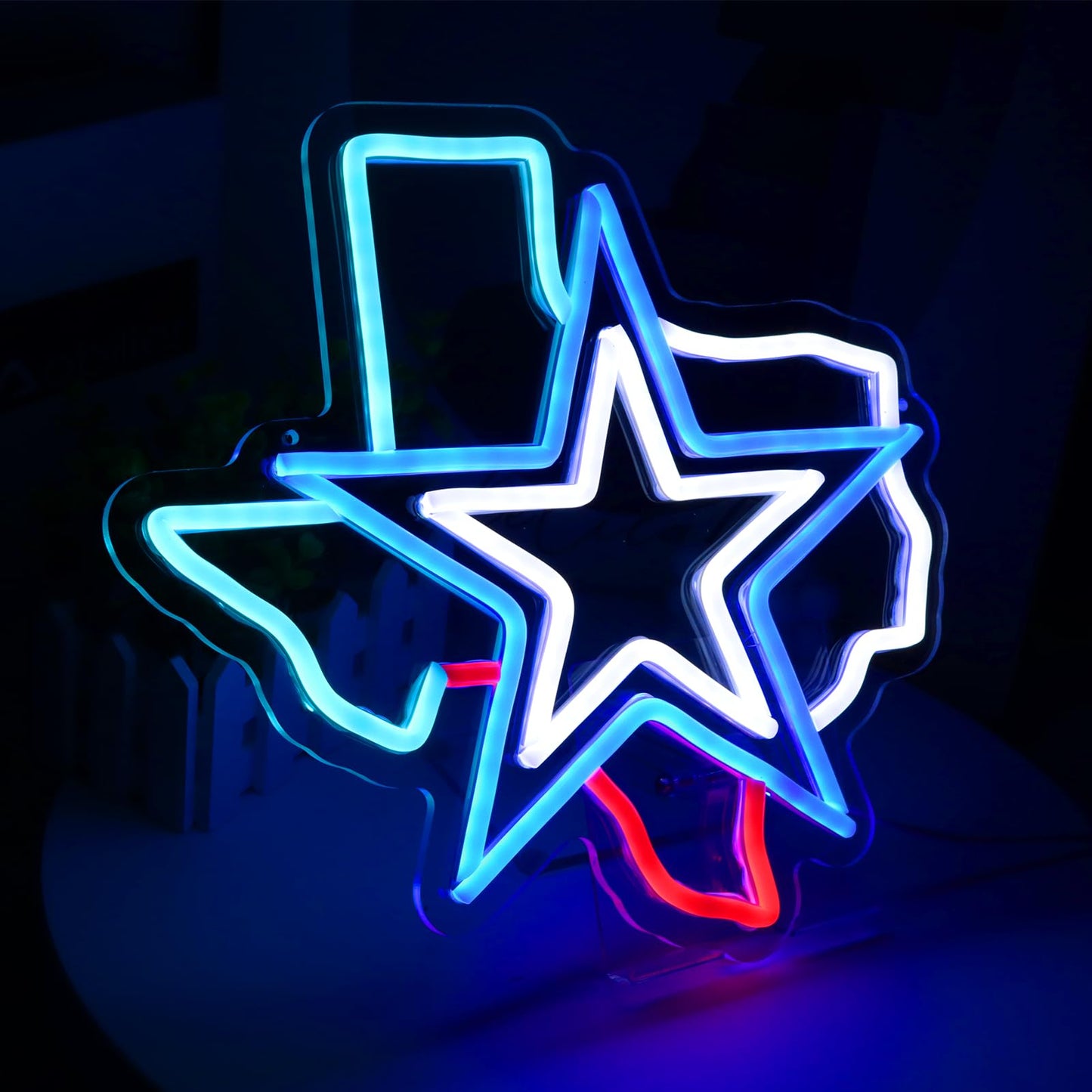 Texas Neon Sign Usb Powered For Room Decor Dallas Football Cowboys Neon Light Sign Dimmable For Man Cave Bar Wall Art Birthday Football Gift For Fans 11 * 11 Inches