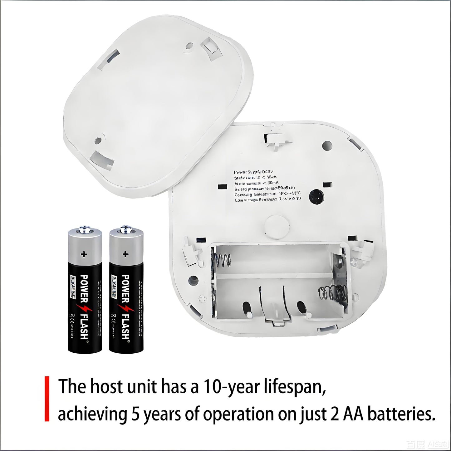COHANSHAN Smoke Alarm，Smoke Detector，fire Alarms Smoke detectors，AA Batteries for 5-Year Life，complies with UL Certification，360° Intelligent Detection，Battery-Powered Smoke Alarm，Wiring-Free，3-Pack