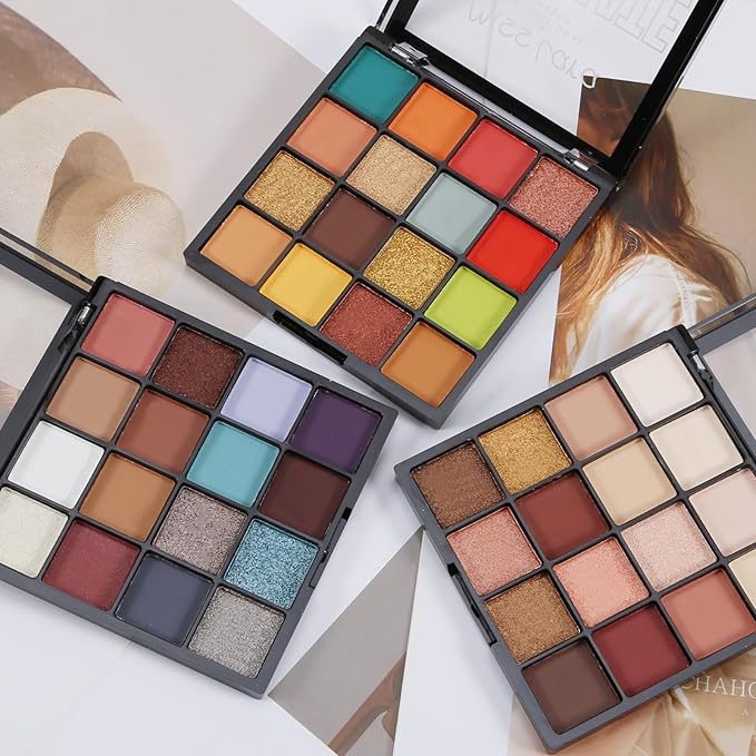 Boobeen Colorful Eyeshadow Palette Makeup-16 Colors, Matte and Glitter Eyeshadow, Bright Eyeshadow palettes, Blendable, Easy to Build Dramatic Glamour Looks (04#)