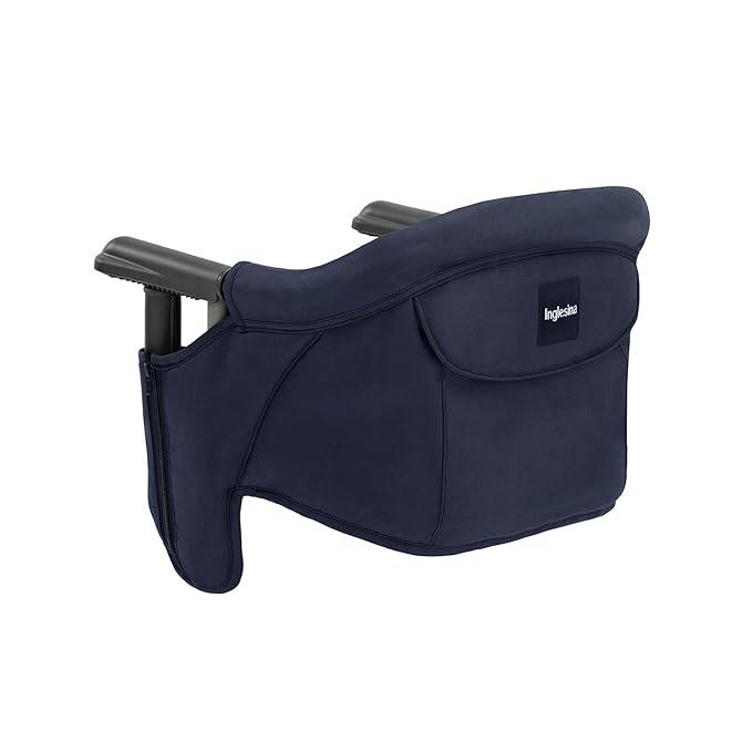 Inglesina Fast Table Chair, Navy - Portable Baby High Chair - for Babies & Toddlers up to 37 lbs - Collapsible Design - Fits Tables 0.8'' to 3.5'' Thick - Compact & Easy to Use - Travel Bag Included
