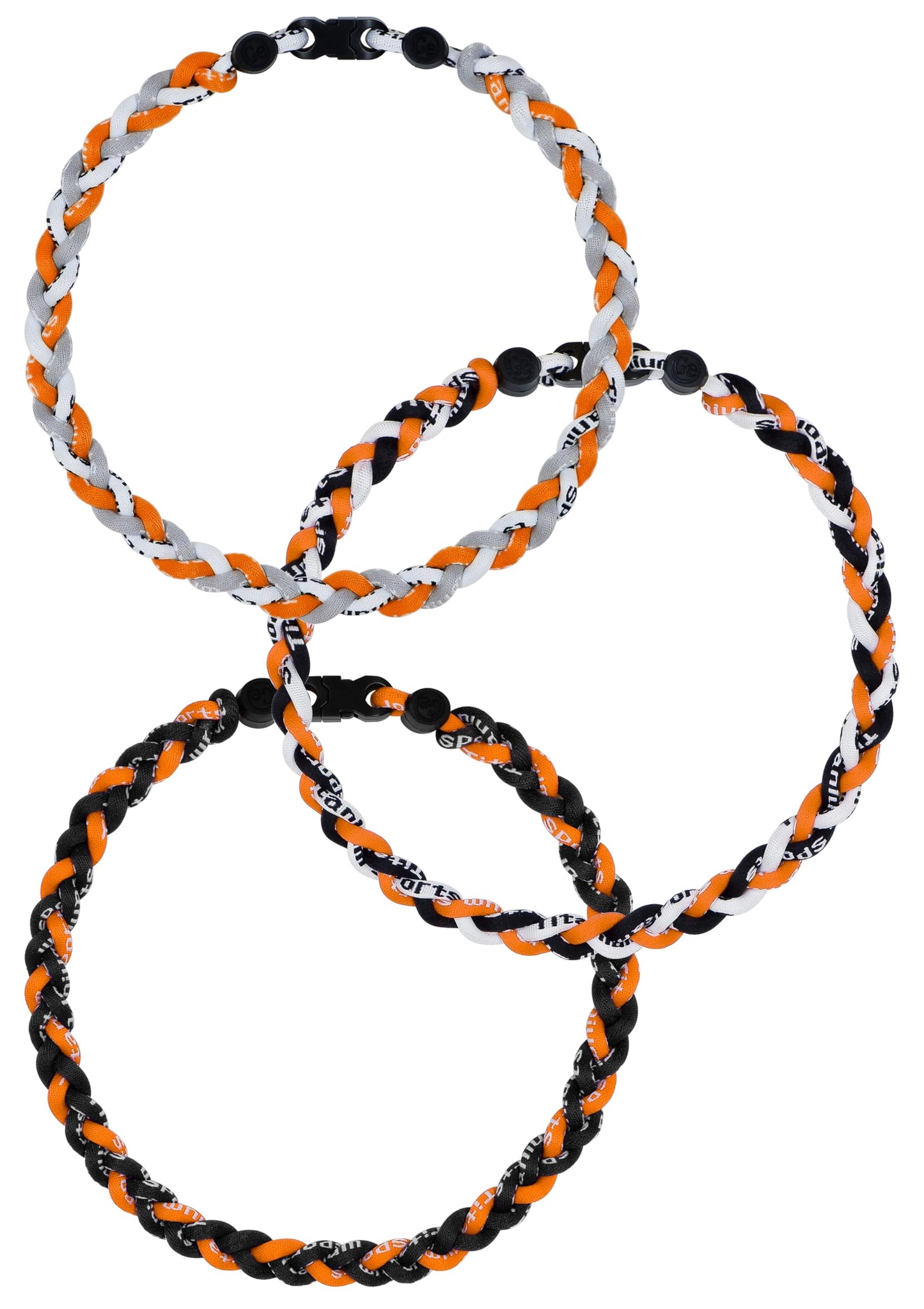 SUPBOMM 3 pcs Baseball Rope Necklaces, League Team Colors Braided Necklace, Baseball Team Gifts, SFGiants