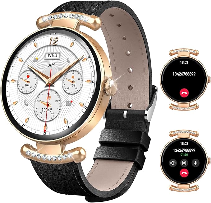 uaue Smart Watches for Women Android iOS, 1.2'' Fitness Trackers with Bluetooth Call (Answer/Make), Smartwatch with Heart ...