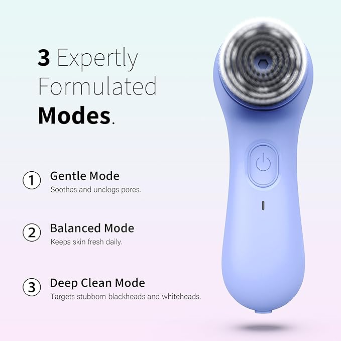NågraCoola Face Scrubber Exfoliator, Rotating Facial Cleansing Brush for Men & Women, Rechargeable Waterproof, Electric Spin Face Scrub Brush with 2 Heads for Gentle Exfoliating & Deep Cleansing