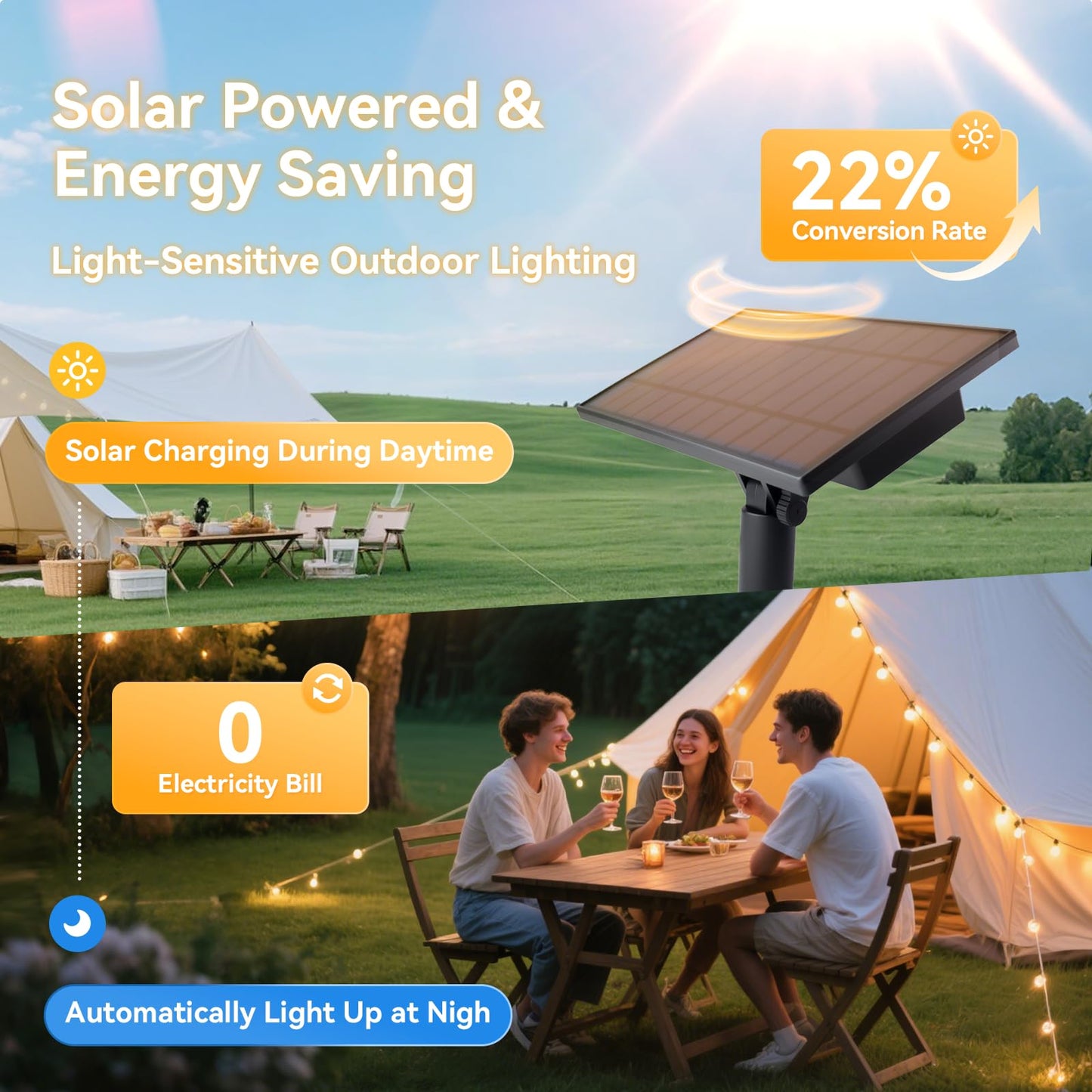 Hjq 120Ft(60X2) Solar String Lights Waterproof  Patio Lights Solar Powered With Remote & Usb Port  40+2 Led Shatterproof Bulbs  3 Modes  Dimmable Solar Lighting Hanging For Camping Backyard Garden