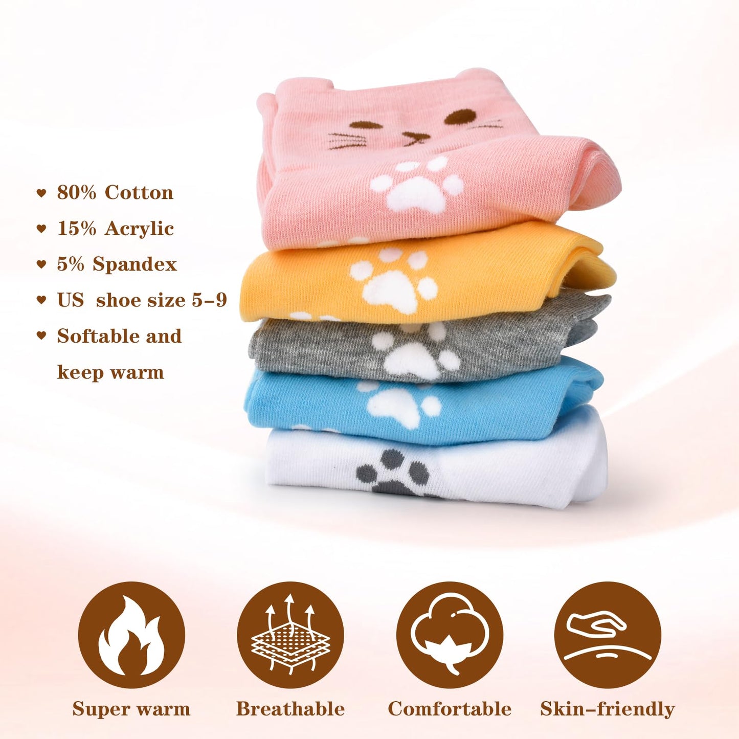 Stocking Stuffers for Women Teen Girls - Cute Cat Socks Christmas Gifts for Women Birthday Gifts for Her Mom Sister Teenage