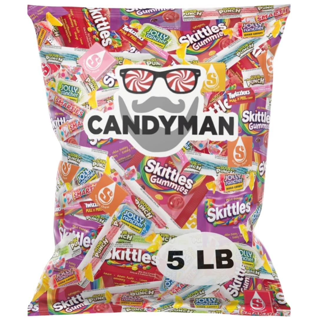 CANDYMAN Assorted Candy Variety Pack 5lbs of Pinata Stuffers  Bulk Candy for Party Favors Goodie Bags for Birthday Party  Candies in Bulk Individually Wrapped