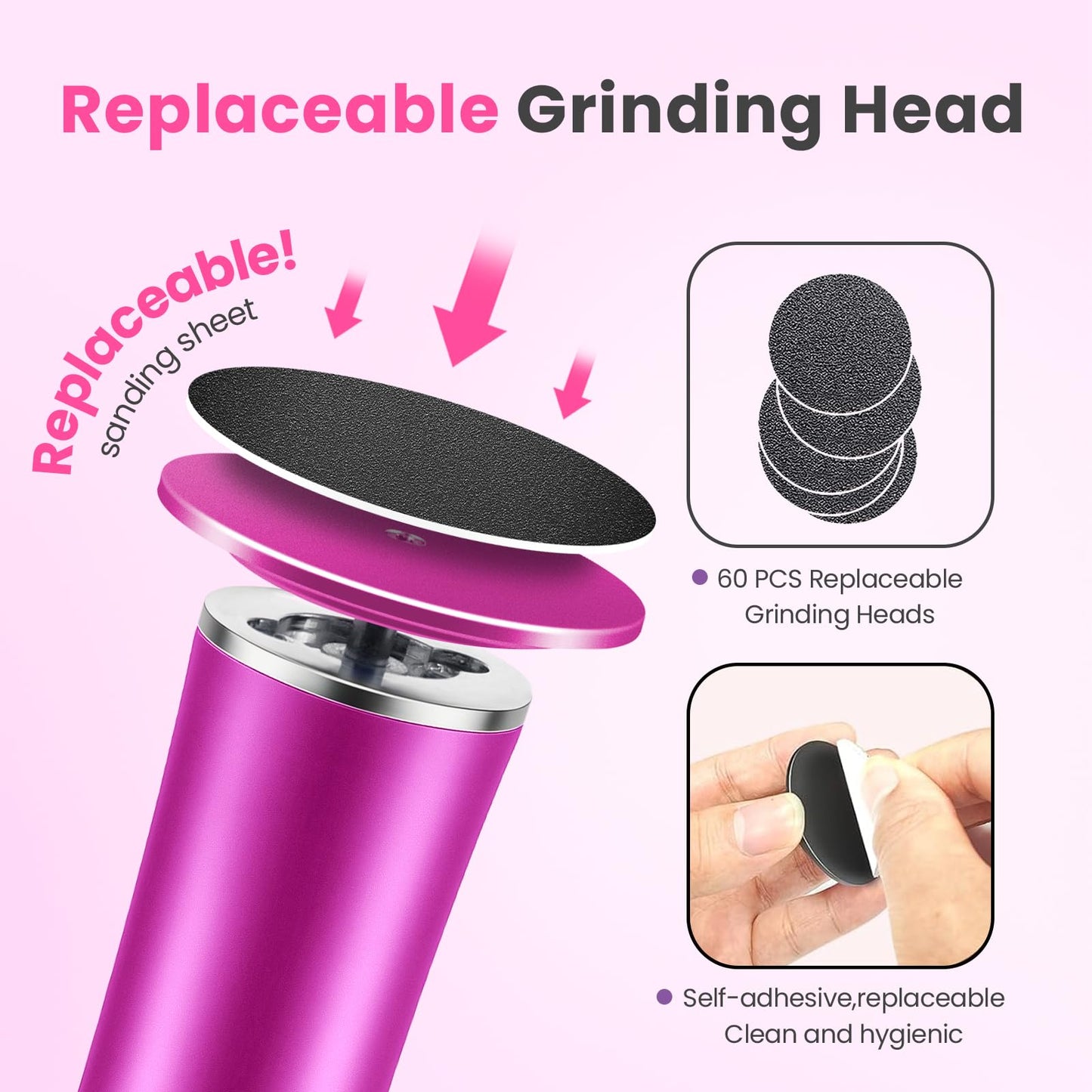 Electric Foot Callus Remover with 36 in 1 Pedicure Kit | Adjustable Speed | Mini Portable | 60 Pcs Sandpaper Discs | Professiona