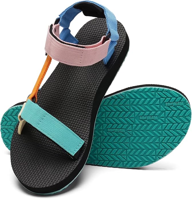WateLves Womens-Sport-Sandals Hiking Sandals with-Arch-Support Webbing-Outdoor-Beach-Water-Sandals for Travel-Walking-Trek...