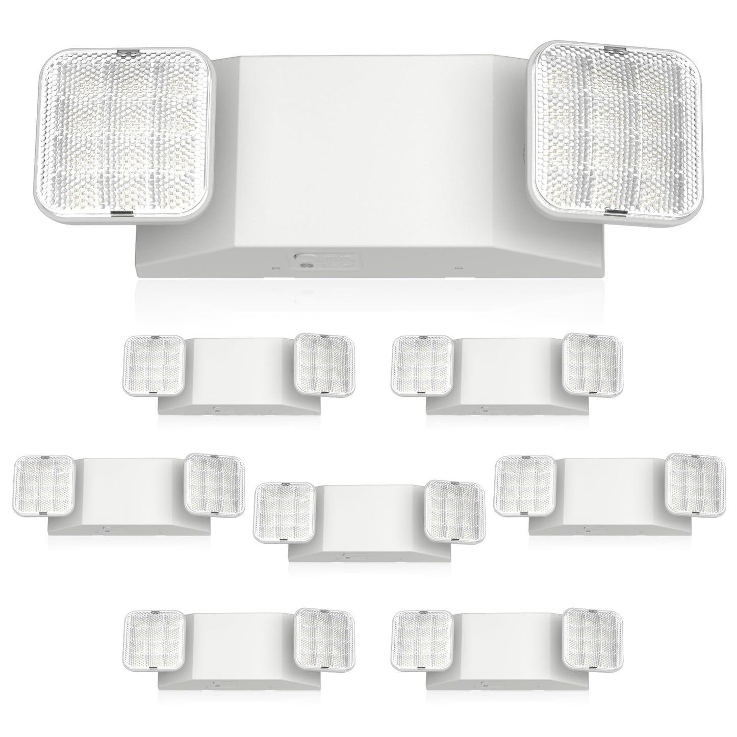 Freelicht 8 Pack Led Emergency Lights For Business  With Battery Backup  Two Head Adjustable Led Emergency Square Lighting  Ul 924 Certified
