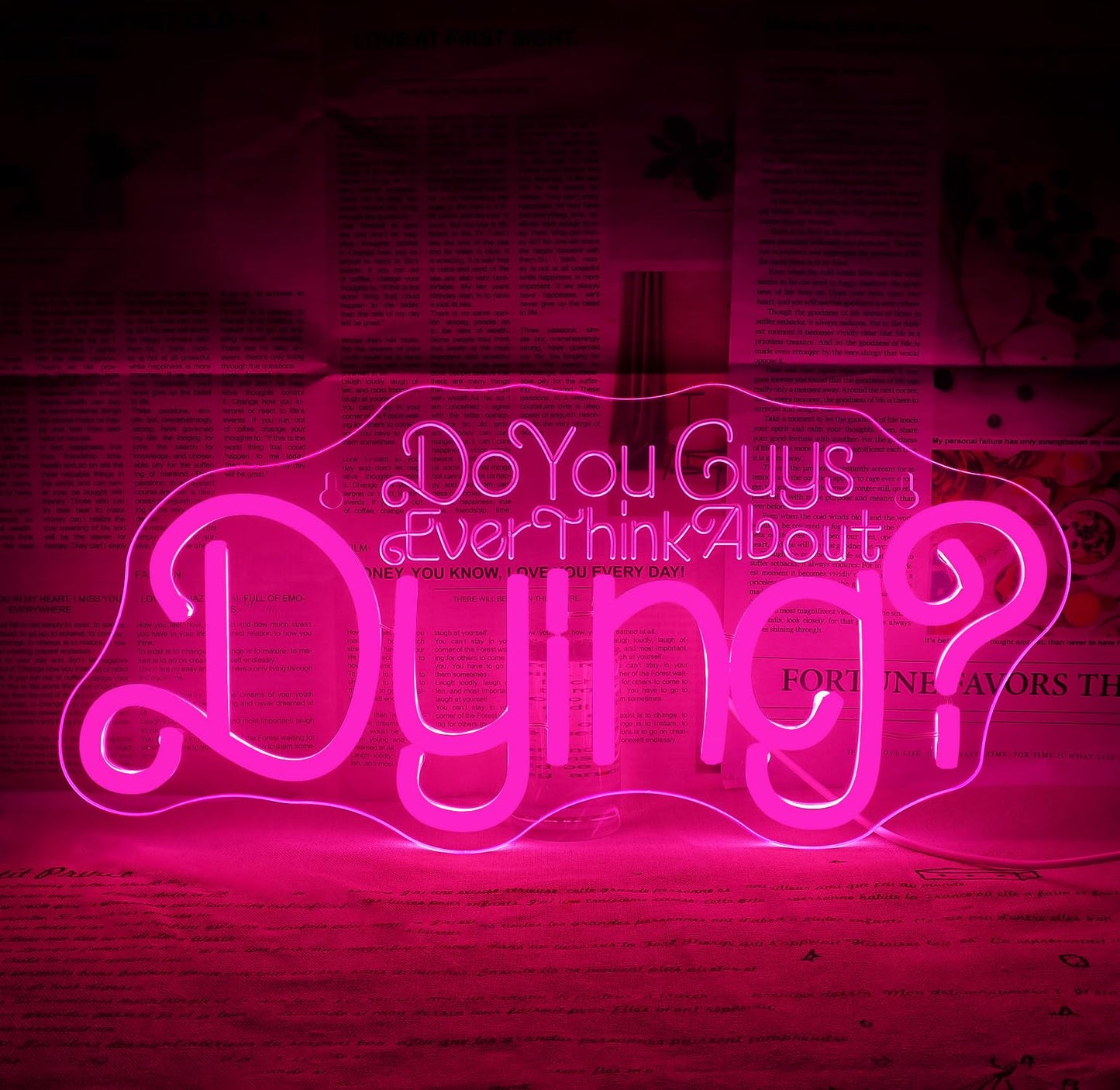 Do You Guys Ever Think About Dying Neon Sign Dimmable Neon Signs For Wall Decor Pink Do You Guys Ever Think About Dying Neon Light Usb Led Sign For Bedroom Living Room Party Christmas Birthday Gift