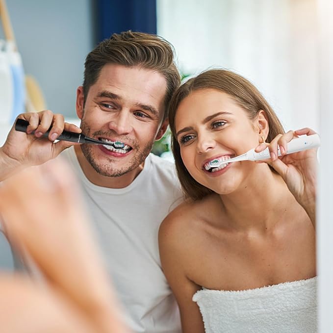 Replacement Toothbrush Heads for Waterpik Complete Care 5.0/9.0, and Compatible with AquaSonic Duo and Home Dental Center Electric Toothbruh, 10 Count(Pack of 1), Black