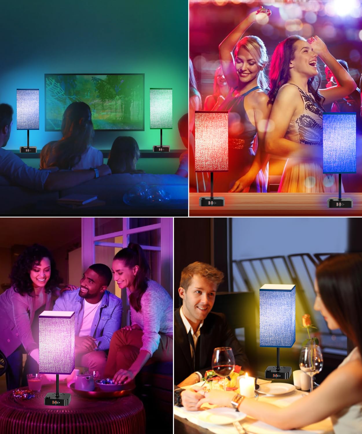 Smart Mood Lighting Rgb Color Changing Desk Lamp W/16 Million Hues Stepless Dimmable Warm-Cool White + Music Sync | Touch & App Control Bedside Nightstand Light For Gaming Home Office Bedtime Routines