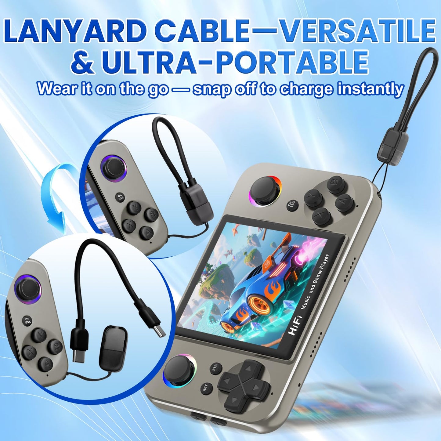 Colourbing L8 Pocket Retro Gaming Console - with MP3 Player Function, Support 6000+ Classic Games on 10 Emulators, 16 GB TF Card Loaded,HiFi Stereo+3.5mm Audio-Birthday Gift for Man(Black) [Linux]