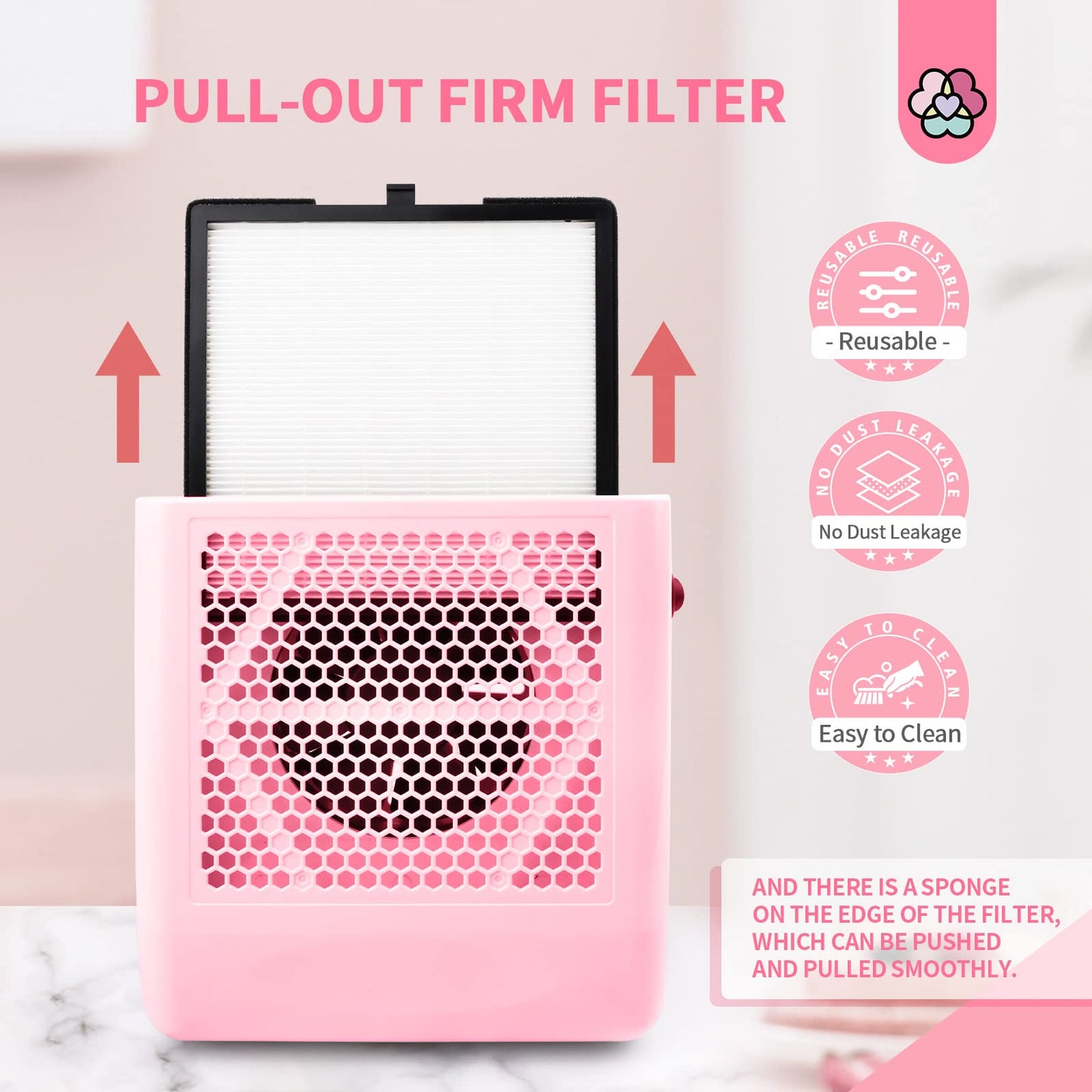 SAVILAND 80W Nail Dust Collector: New Pro - Superior Vacuum Machine Ultimate Upgrade Dust Collector Nail Tech Enhanced Quiet & C