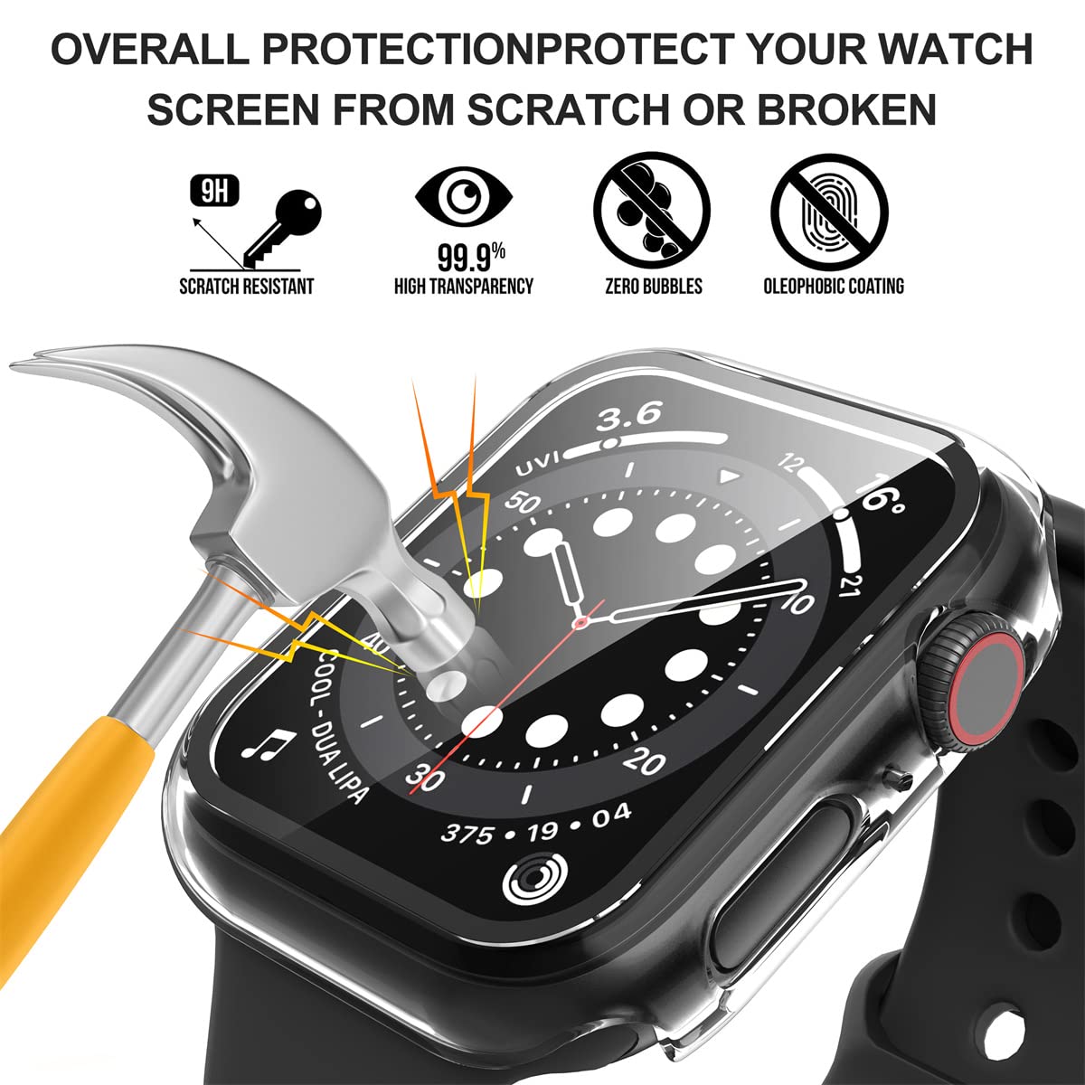 Suoman 2-Pack For Apple Watch 40Mm Screen Protector Case,For Iwatch Series 6/5/4/Series Se/Se 2/Se 3 40Mm Protection Cover All-A