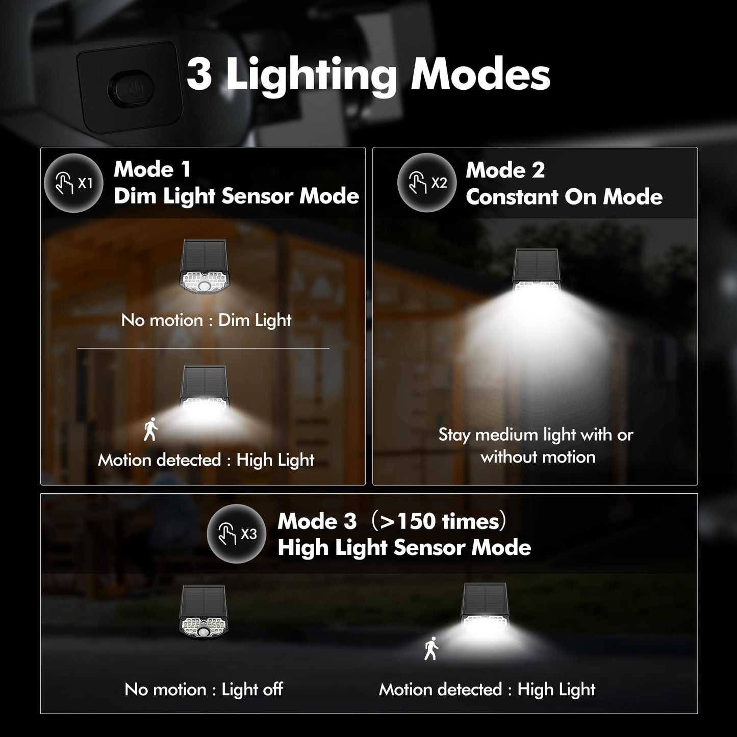 AloftSun Solar Motion Sensor Lights, 30 LEDs, IP68 Waterproof, 3 Modes, Cold White, 4 Pack