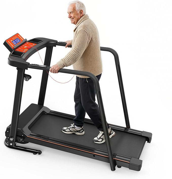 Lastforever Walking Treadmills with Extended Handrails, 2.5HP Quiet Motor, Heart Rate Monitor, 310 lbs Capacity, Treadmill...