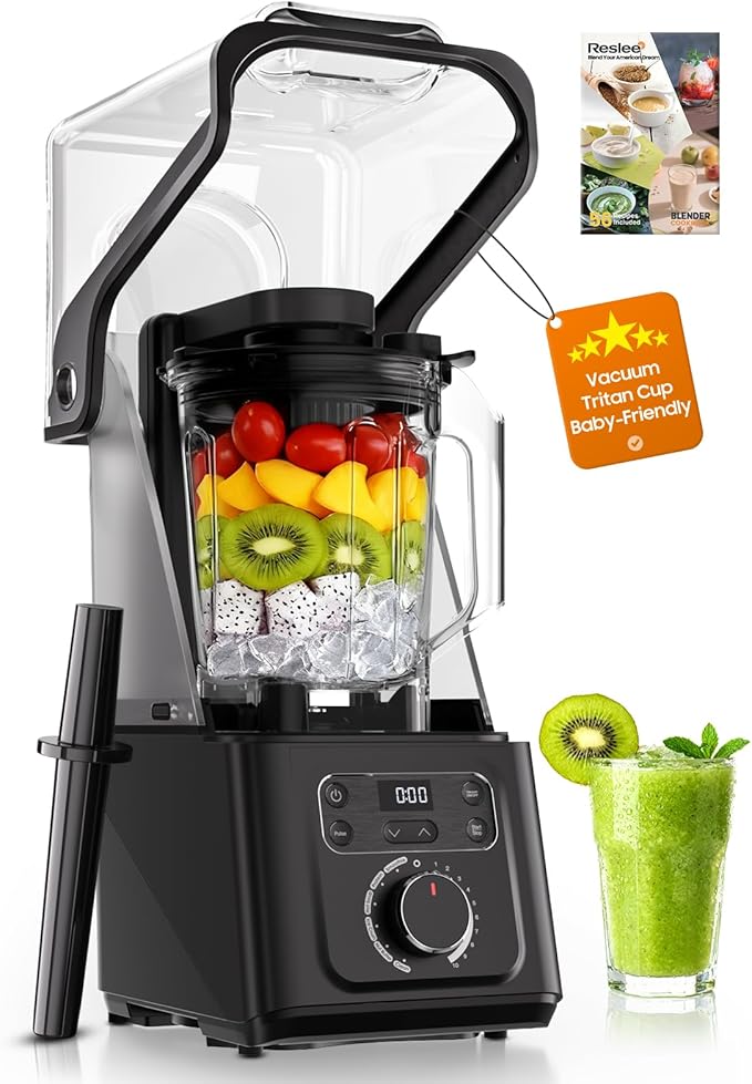 Vacuum Blender, 35000RPM Commercial & Household Professional Blender for Smoothies, 56oz Tritan Cup, Nut Milk, Fresh Juice, Baby Food, Protein Shakes, with Self Clean, Dishwasher Safe, Quiet Shield