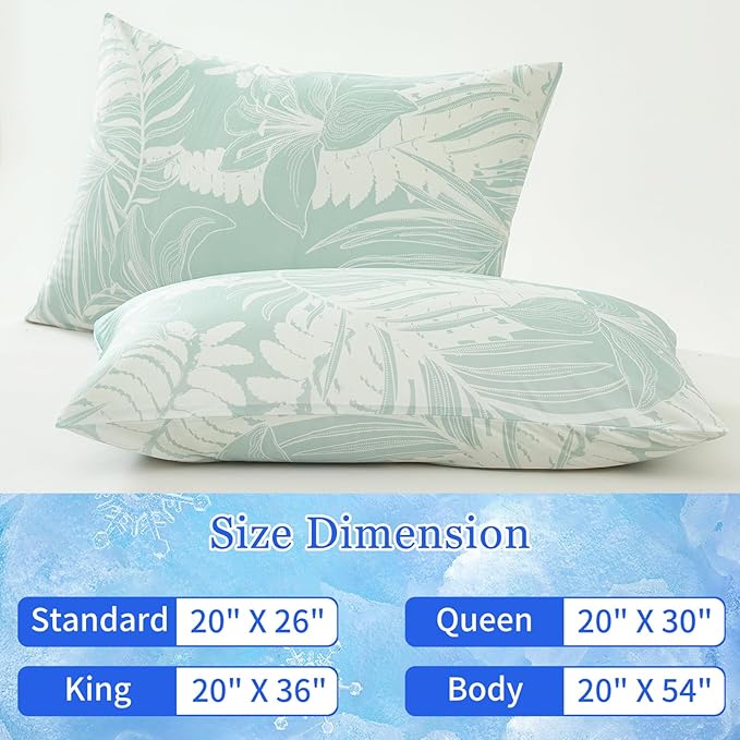 Cooling Pillow Cases for Hot Sleepers - Double Side Arc-Chill Q-Max>0.5 Cooling Fiber Cool Pillow Cases 2 Pack - Breathable Soft Cold Pillow Cases with Hidden Zipper (20" x 26")